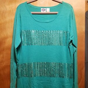 Turquoise Blue Sweater with Sequins